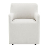 Cafell - Arm Chair With Swivel Casters - Cream