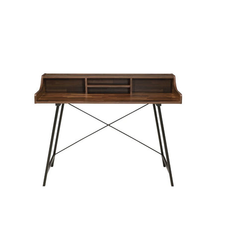 Sange - Writing Desk With USB - Walnut & Black