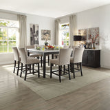 Nolan - Counter Height Chair (Set of 2) - Beige Linen & Salvage Dark Oak