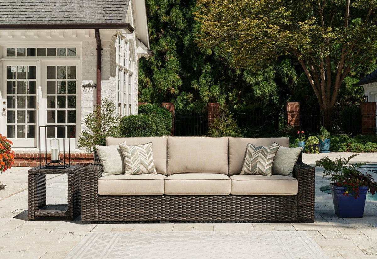 Coastline Bay - Sofa With Cushion - Brown