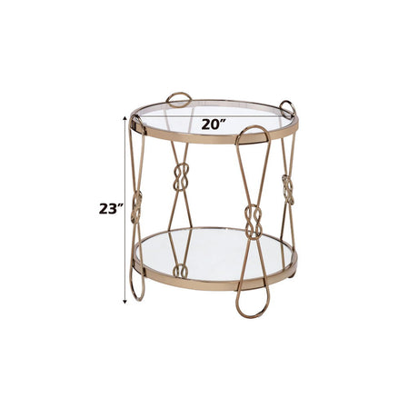 Zekera - End Table - Mirrored & Champagne