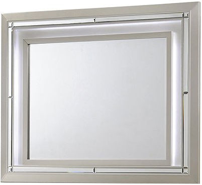 GIORGIA Champagne 63" Wide Dresser & Lighted Mirror