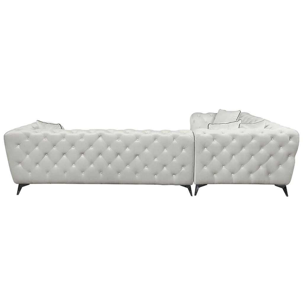 Atronia - Sectional Sofa With 4 Pillows - Beige Fabric