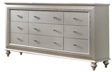 MARVILLA Silver LED 66" Wide Dresser & Mirror