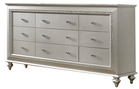 MARVILLA Silver LED 66" Wide Dresser & Mirror