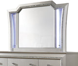 MARVILLA Silver LED 66" Wide Dresser & Mirror
