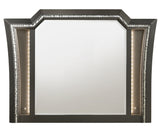 MARVILLA Gray LED 66" Wide Dresser & Mirror