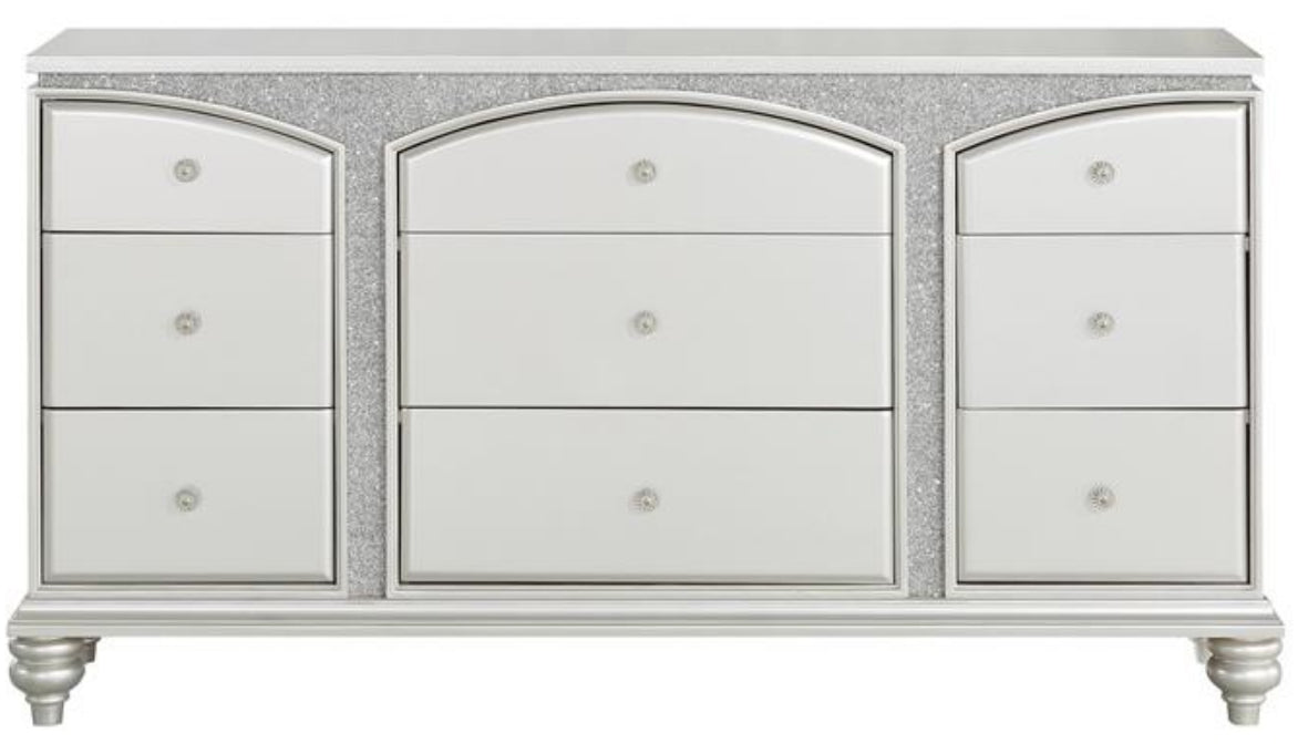 Precious Platinum Rhinestones Dresser & Mirror