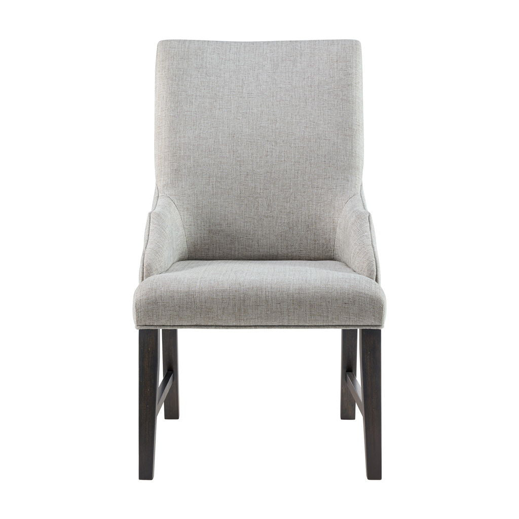 Montrose - Fabric Dining Host Chair (Set of 2) - Espresso / Light Gray