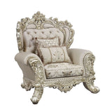 Danae - Chair With 2 Pillows - Fabric, Champagne & Gold