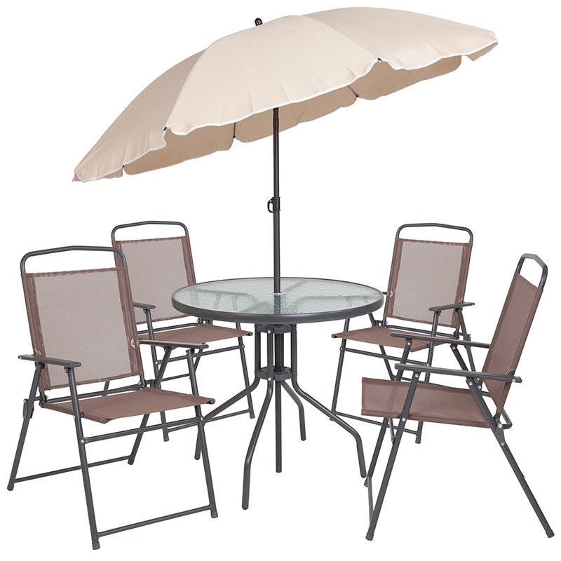 PAT- 6 PC Brown Patio Set