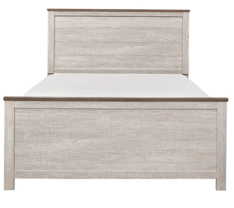 Elijah 4-PC Antique White & Brown Bedroom Set