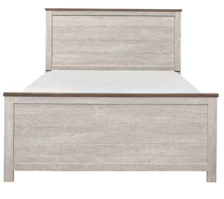 Elijah 4-PC Antique White & Brown Bedroom Set