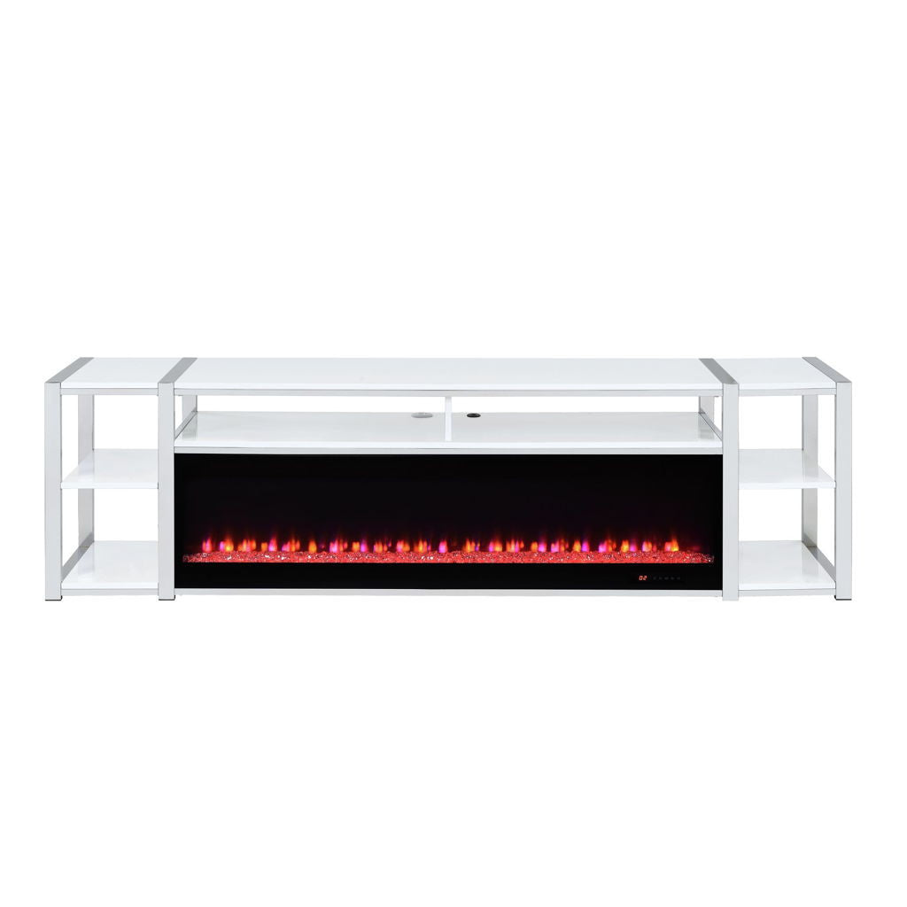 Midway - 80" TV Console With Firelight - White