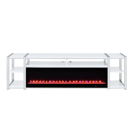 Midway - 80" TV Console With Firelight - White
