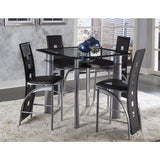 Sona - Counter Height Table With Glass Top - Black / Silver
