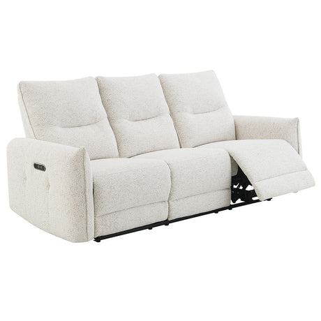 Lalisa - Power Motion Sofa With USB Port - Cream Chenille