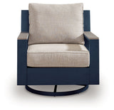 East Beach - Swivel Glider Chair With Cushion - Blue