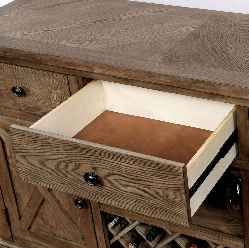 LOCHLAKE 60" Wide Server with Wine Rack