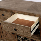 LOCHLAKE 60" Wide Server with Wine Rack