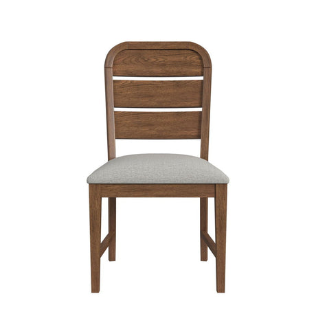 Glinda - Fabric Dining Side Chair (Set of 2) - Brown / Light Gray