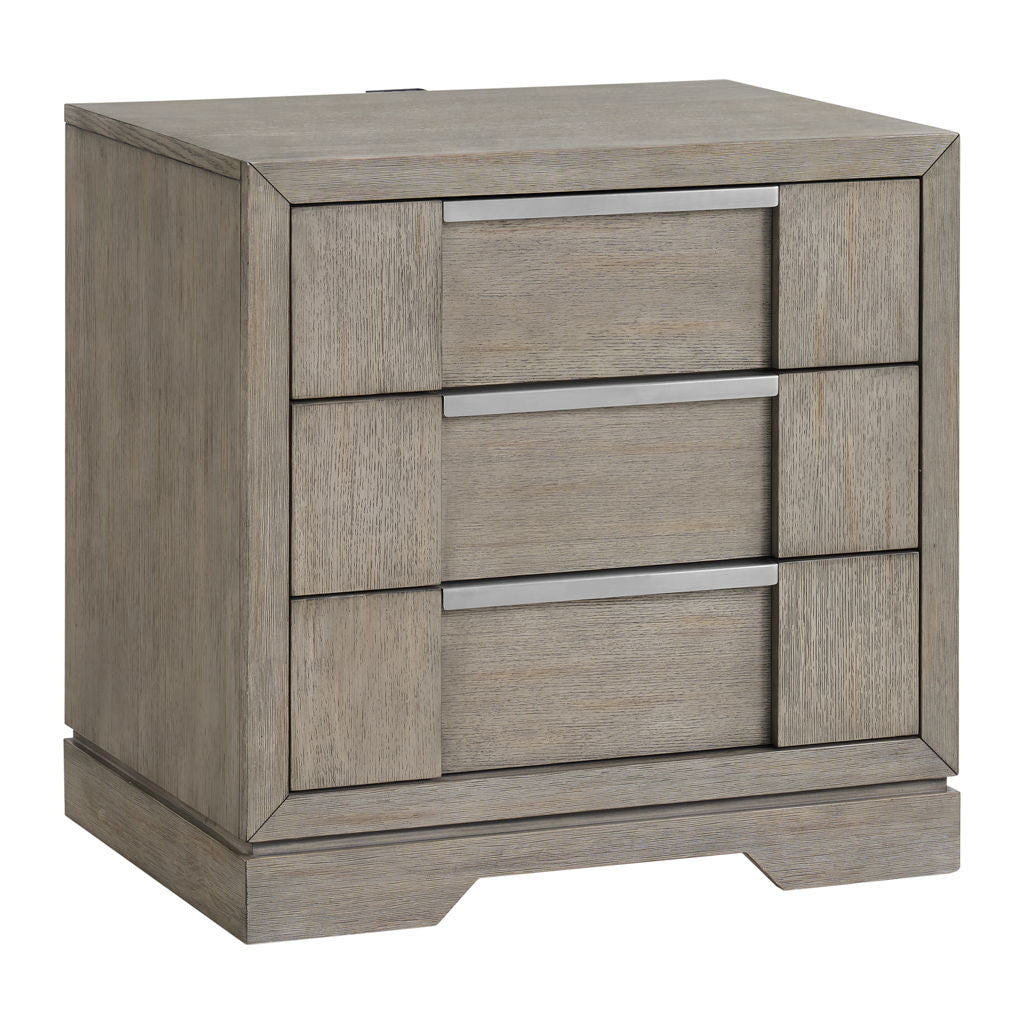 Kelis - 4 Piece Bedroom Set With Queen Panel Bed And LED - Gray
