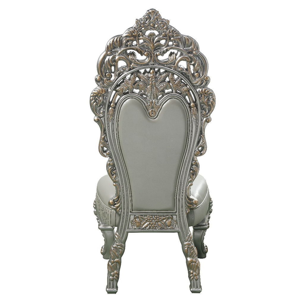 Sandoval - Side Chair (Set of 2) - Beige Synthetic Leather & Champagne