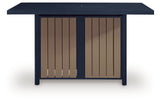 East Beach - Rectangular Bar Table With Fire Pit - Blue