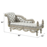 Sandoval - Bench - Beige Synthetic Leather & Champagne