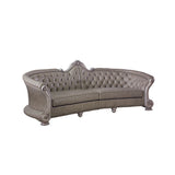 Dresden - 43" Sofa With 5 Pillows - Synthetic Leather & Vintage Bone White