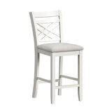 Brooks - 5 Piece Counter Set With Table And 4 Upholstery Seat & Wood Back Chairs - Medium Brown & White