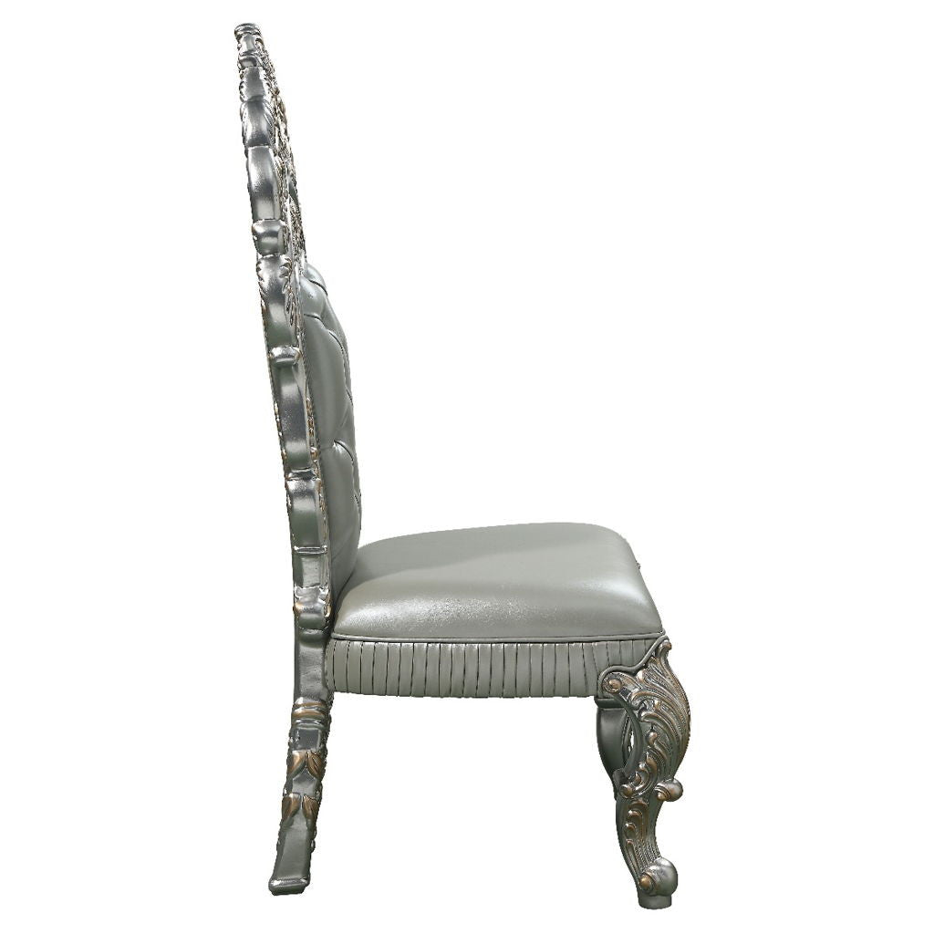 Sandoval - Side Chair (Set of 2) - Beige Synthetic Leather & Champagne