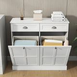 ABBITA White 39" x 36" Double Laundry Hamper Cabinet (RTA)