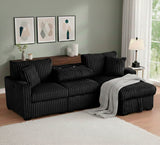 ABOTT Black 95" Wide Reversible Sectional with Pull-Out Sleeper & Storage