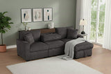 ABOTT Dark Gray 95" Wide Reversible Sectional with Pull-Out Sleeper & Storage