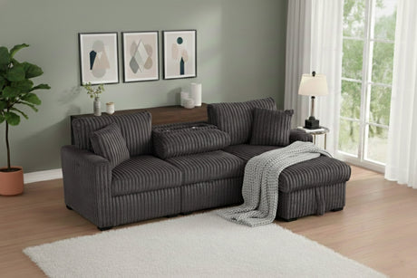 ABOTT Dark Gray 95" Wide Reversible Sectional with Pull-Out Sleeper & Storage