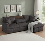 ABOTT Dark Gray 95" Wide Reversible Sectional with Pull-Out Sleeper & Storage