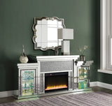 ACROPOLIS Mirrored 81" Wide Fireplace with LED Lights