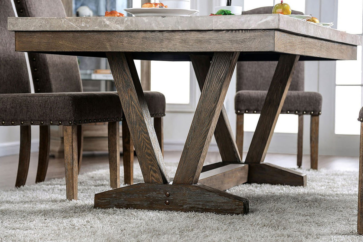 ADDISON 7 Piece Marble Dining Set