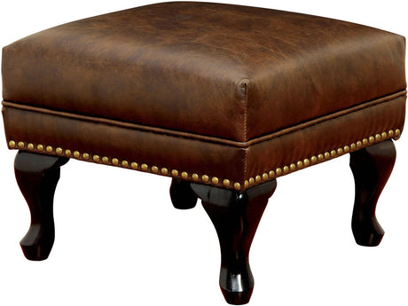 ADONIS Rustic Brown 33" Wide Chair & Ottoman