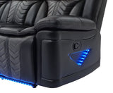AEROSTAR Black 100" Wide Reclining Sectional with Speakers