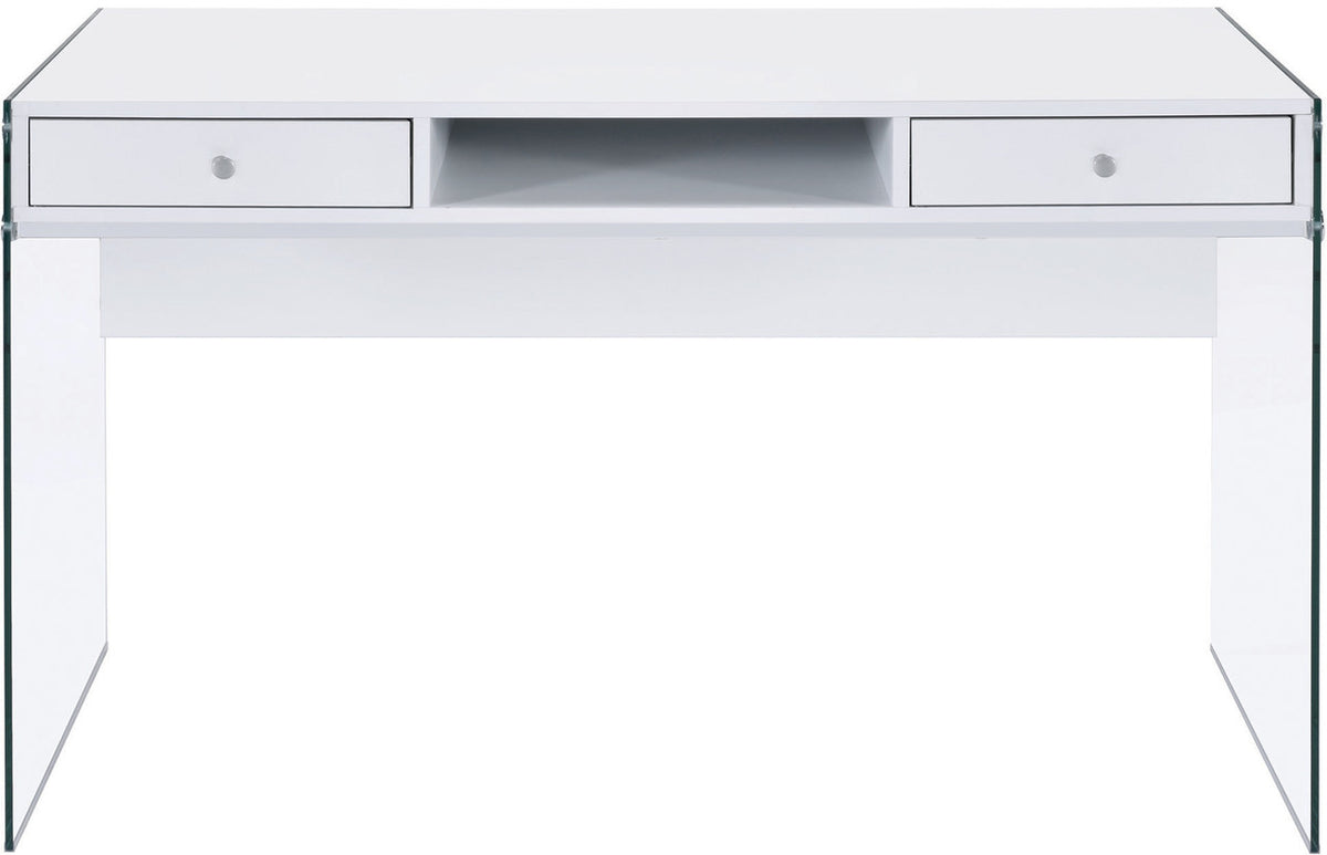 AITZA White 47" Wide Glossy White Writing Desk