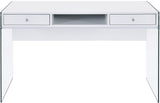 AITZA White 47" Wide Glossy White Writing Desk
