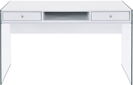 AITZA White 47" Wide Glossy White Writing Desk