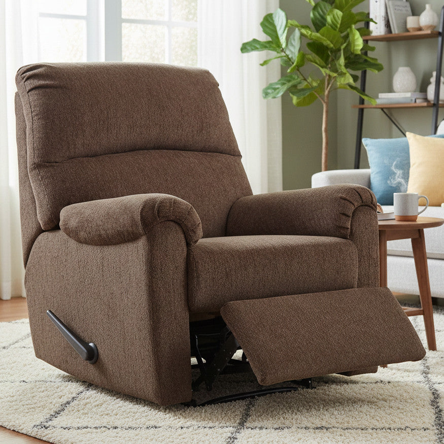 AKMAN Brown 35" Wide x 41" Height Wide Recliner