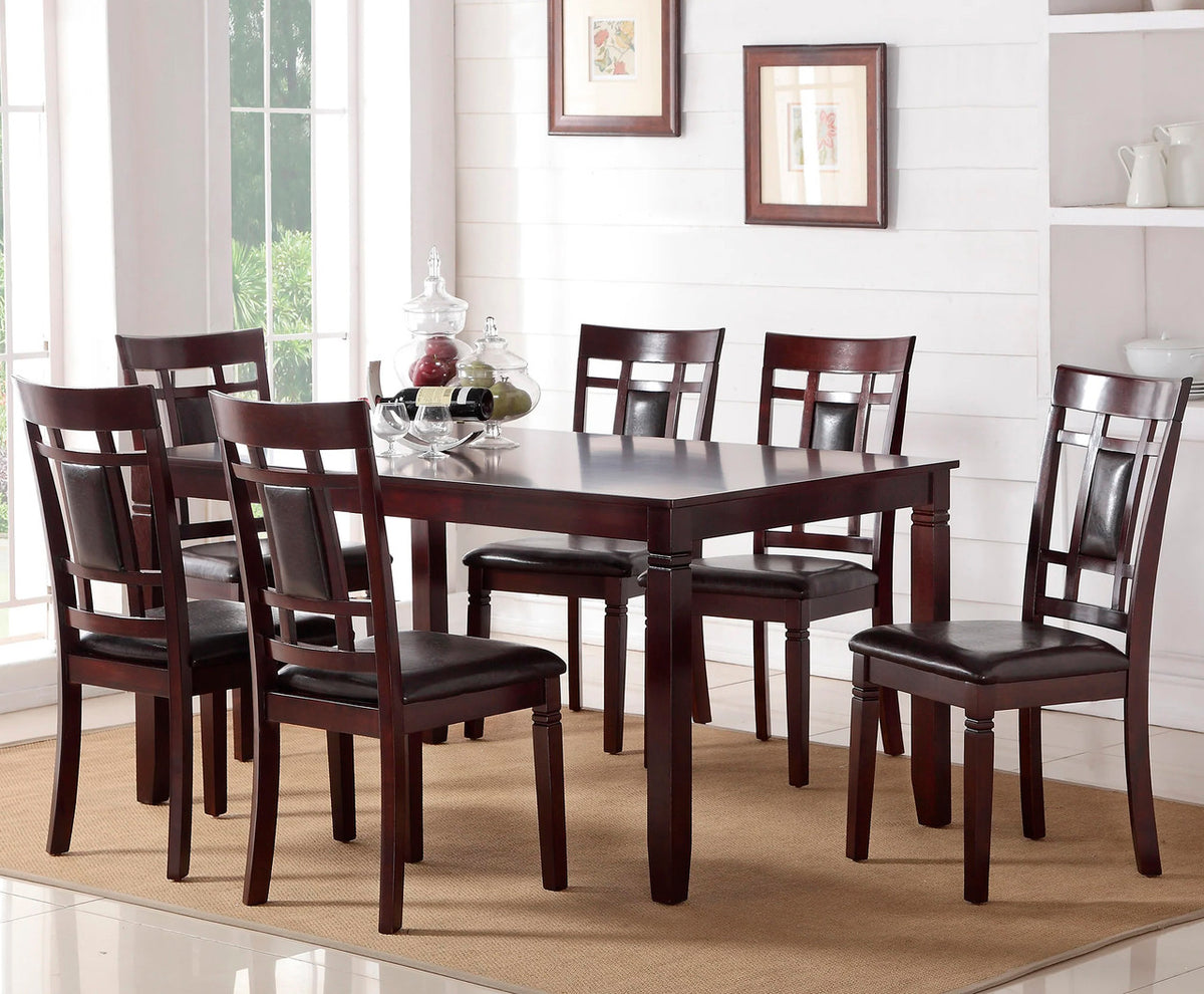 AKRON Dark Brown 7 Piece Dining Set