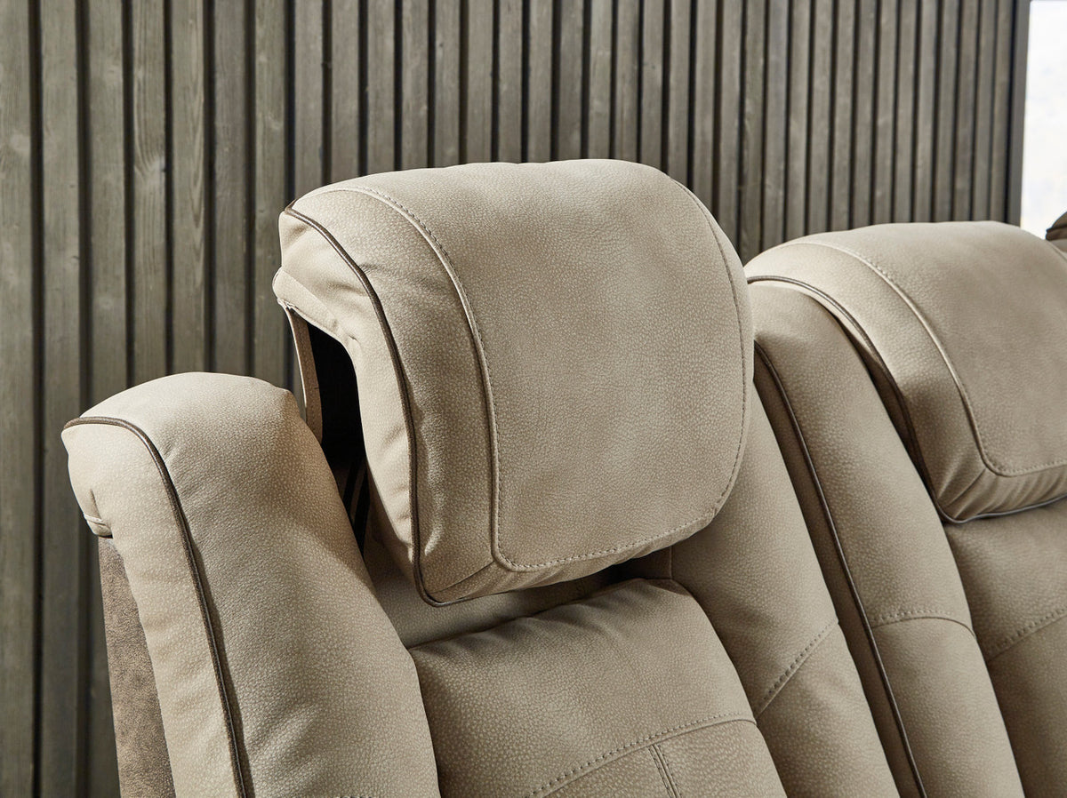 ALAMOS Brown Micro Suede 86" Wide Power Reclining Sofa