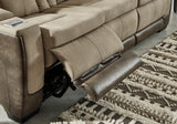 ALAMOS Brown Micro Suede 86" Wide Power Reclining Sofa