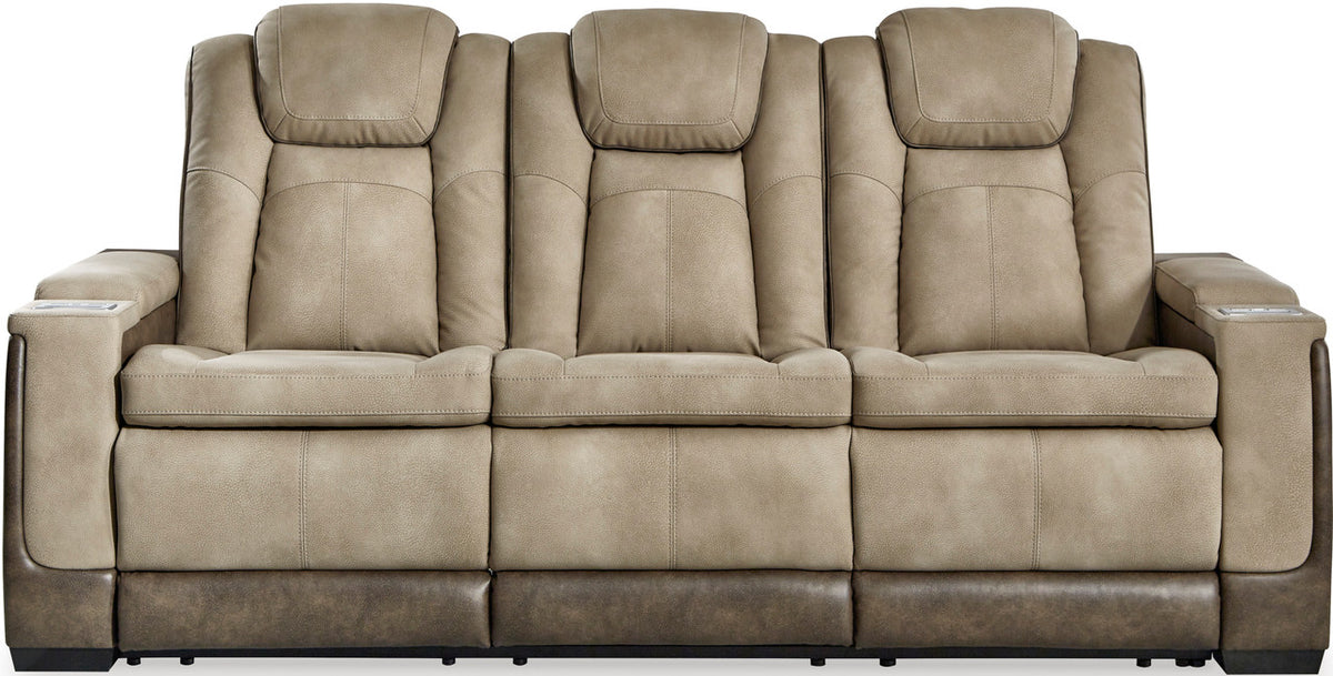 ALAMOS Brown Micro Suede 86" Wide Power Reclining Sofa