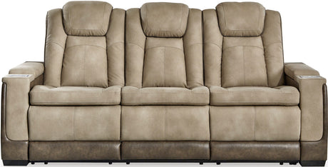 ALAMOS Brown Micro Suede 86" Wide Power Reclining Sofa